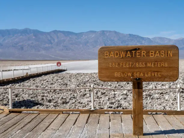 Badwater Basin sign in Death Valley