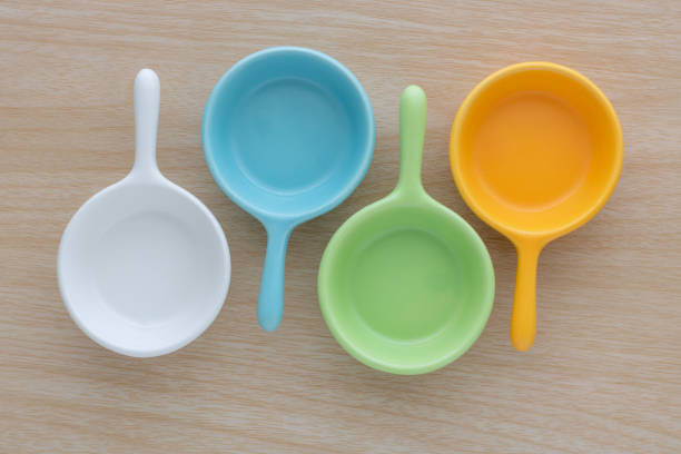 Vibrant multi-colored soups