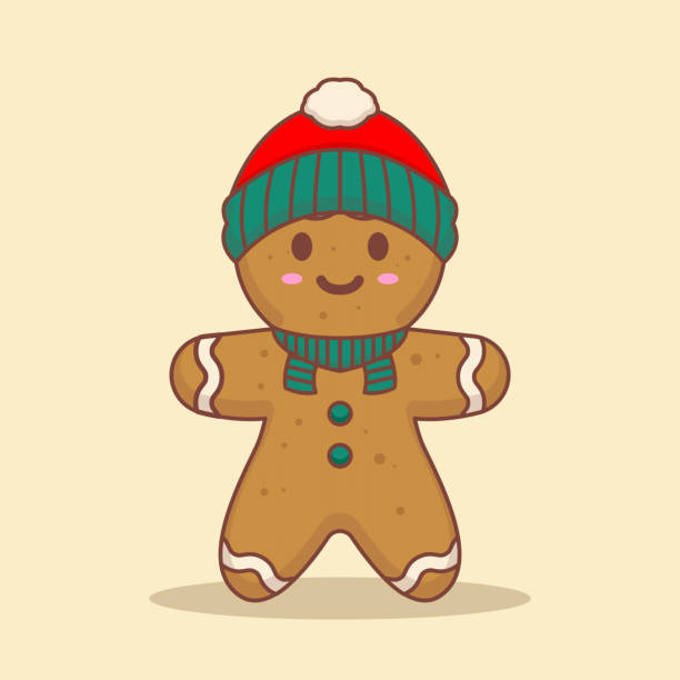 Gingerbread Cute Christmas gingerbread mascot logo design illustration gingerbread man stock illustrations