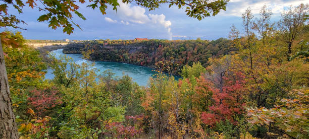 niagara glen nature area - natural landmark autumn canyon cliff zdjęcia i obrazy z banku zdjęć