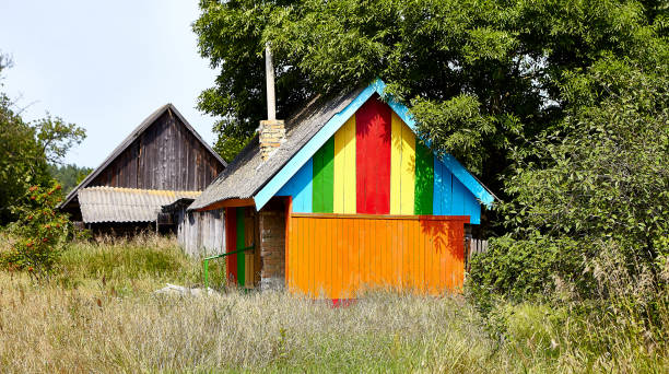 istock Scandinavian architecture, a small house in the province. 1348598062