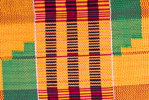 Macro shot of kente cloth