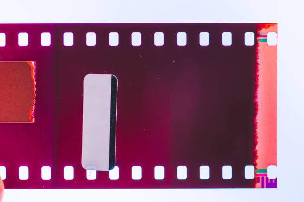 istock Abstract red and purple film texture background 1348608508
