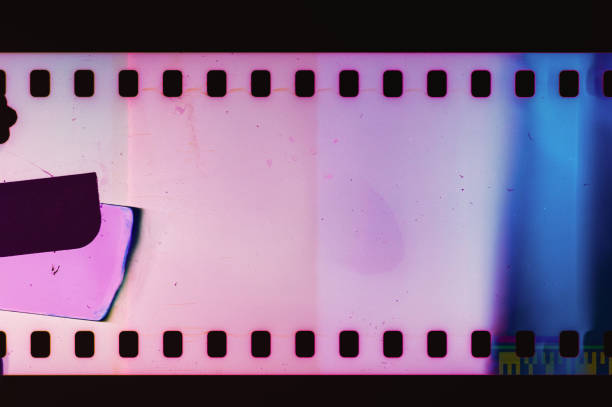 istock Purple Pink Light Leak From Vintage Film Negative 1348608545