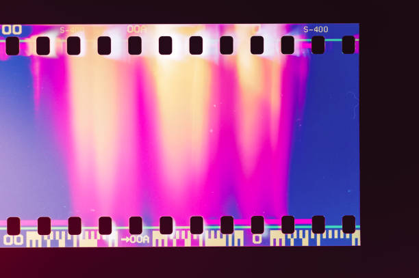 istock Film negative with amazing light leak 1348614529
