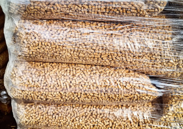 istock Fuel pellets are packed in bags 1348618299