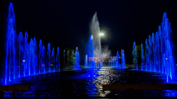 istock Fountains in Swarnim park at night 1348654062