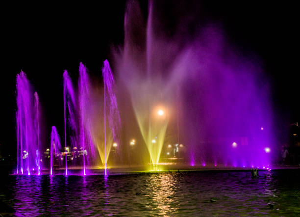 istock Fountains in Swarnim park at night 1348654155