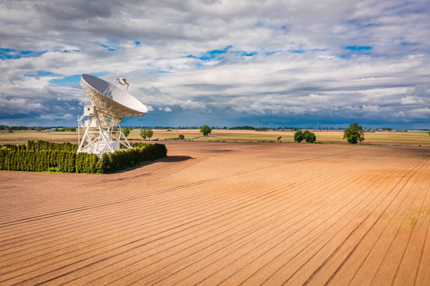istock Observatory astronomical on brown filed in Poland. 1348662120