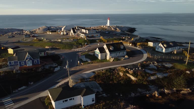 Drone's eye view of beautiful Peggy's Cove