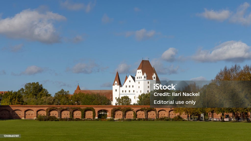 Medieval castle in Ingolstadt working as Bavarian Army museum Ingolstadt, Germany - Oct 21st 2022: New castle in Ingolstadt is currently working as Bavarian Army museum. Ingolstadt Stock Photo