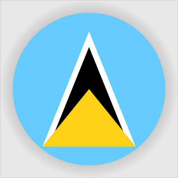 Saint Lucia Flat Rounded Country Flag button Icon Flat Rounded Country Flag button Icon series isimangaliso wetland park stock illustrations