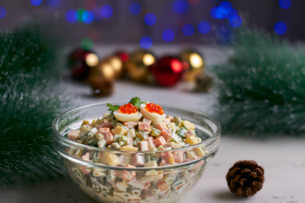 istock traditional russian salad (olivier) white background new years tree new year tree decorations 1348669404