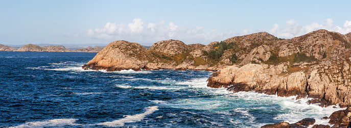 Coastal landscape at Lindesnes, Sea and Rocks, southern tip of the mainland Norway