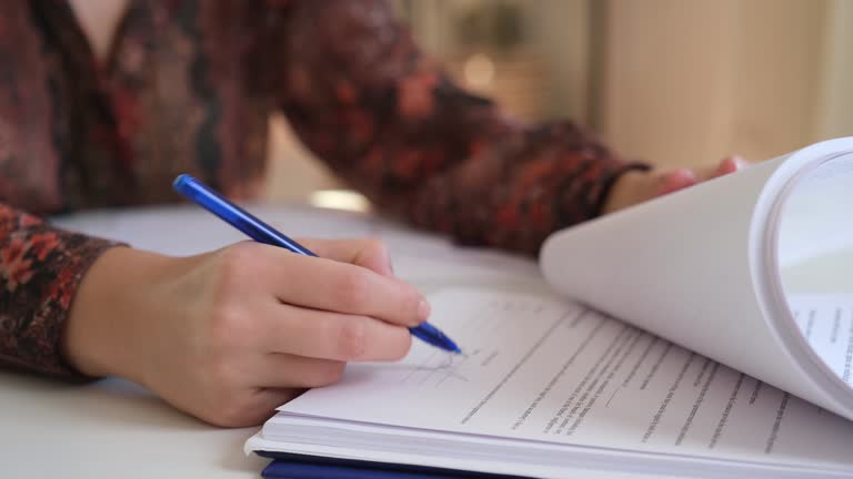 business woman signing the contract