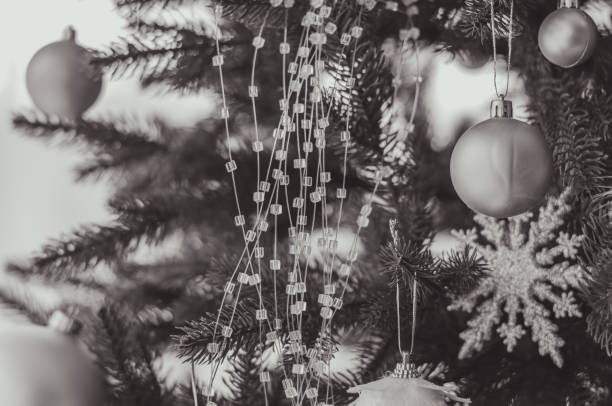 istock Merry Christmas adornment on christmas tree 1348671907