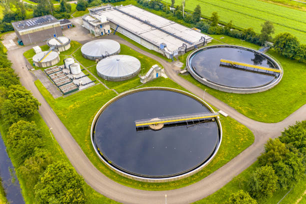 istock Water treatment plant for sewage waste water 1348672837