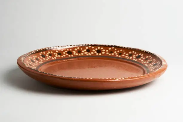 Mexican art, clay dish decorated