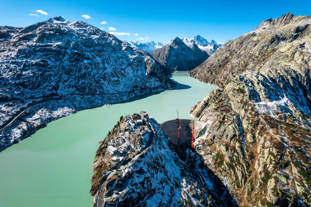 istock Aerial view of Grimselsee, Switzerland 1348673339