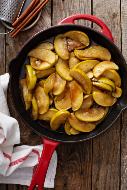 istock Fried apples in a cast iron skillet 1348677075