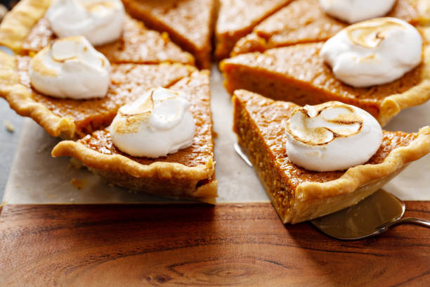 Sweet potato pie with marshmallow topping