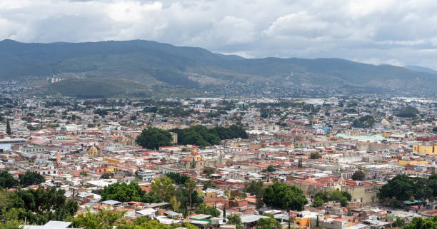 Oaxaca City Skyline and Valley stock photo