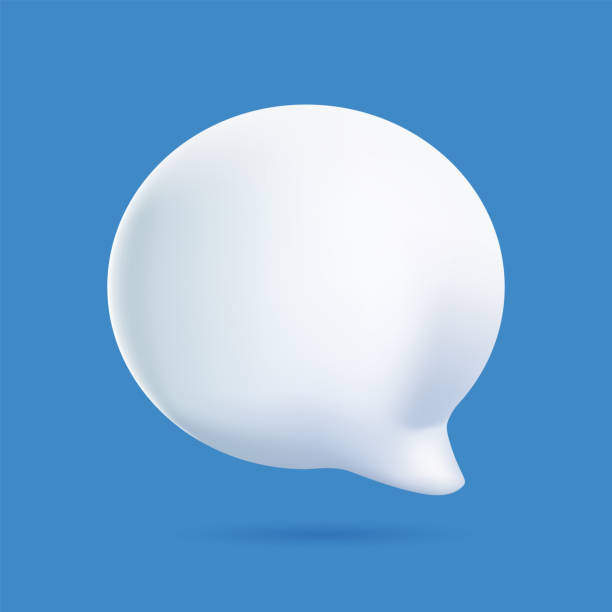 ilustrações de stock, clip art, desenhos animados e ícones de 3d illustration of speech bubble. 3d vector talking cloud. glossy speech bubble high quality vector. shiny cloud foam. - dialog balloon