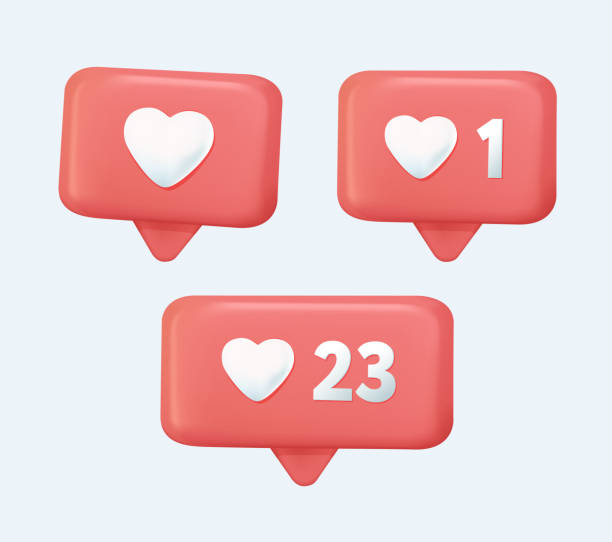 istock Social media like icon concept. Comment and Follower. 3D Web Vector Illustrations. Social media like icon concept. 1348679043