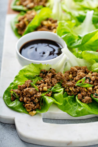 istock Chicken or turkey asian lettuce wraps 1348716520