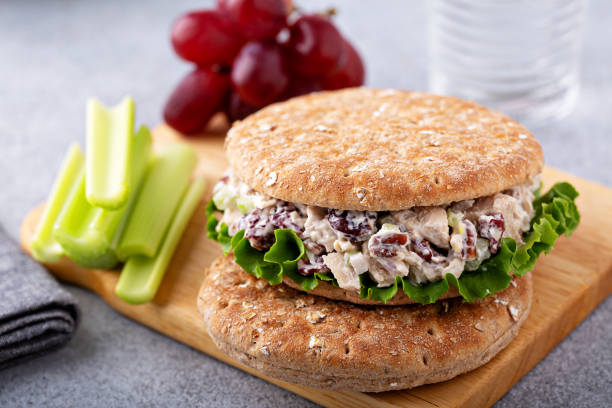istock Chicken salad sandwich on whole wheat bread 1348716595