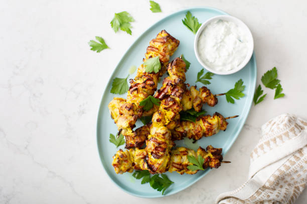 Chicken kebab with tzatziki sauce
