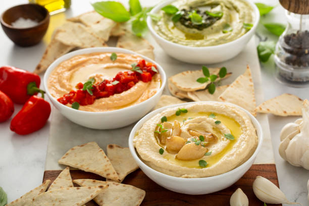istock Hummus board with pita 1348719544