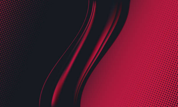 istock Abstract black and red halftone background with artistic lines in center 1348719927