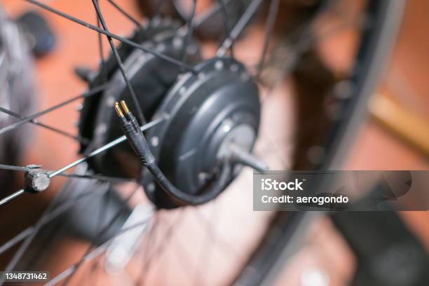Connection For Electric Bike Wheel Motor Stock Photo - Download Image Now - Assistance, Authority, Back