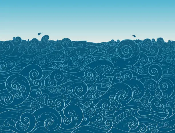 Vector illustration of Blue Ocean
