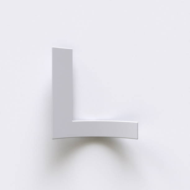 istock Bent paper font with long shadows  Letter L 3D 1348748798