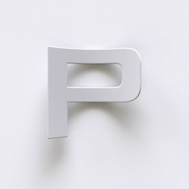 istock Bent paper font with long shadows  Letter P 3D 1348749849