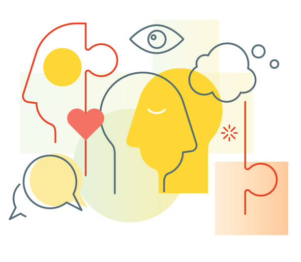 empathy - empathetic design - ilustracja - specjalista zdrowia psychicznego stock illustrations