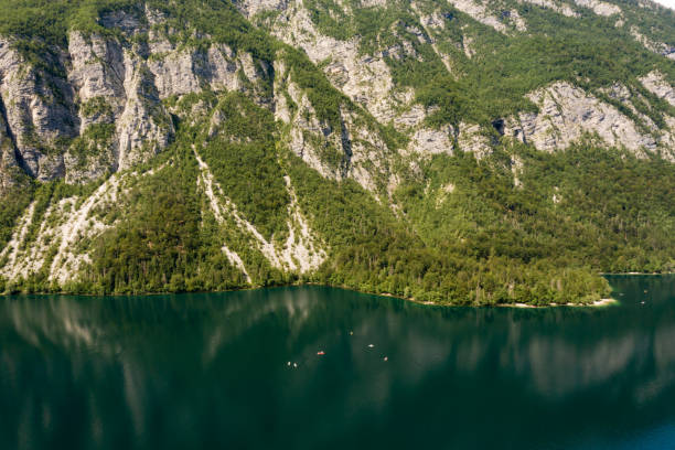 istock Aerial View On Bohinjsko Jezero Between Mountains 1348751337