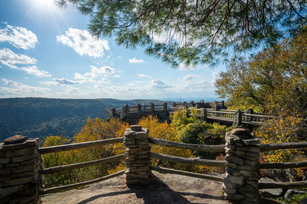istock Coopers Rock state park overlook over the Cheat River in West Virginia with fall colors 1348754538