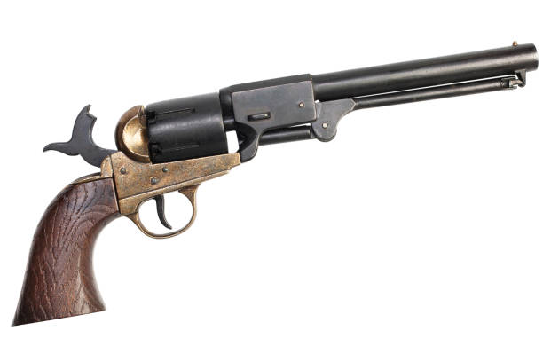 istock Old West Gun - Cocked and Locked Army Revolver 1348765654