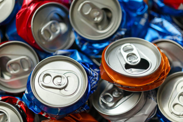 istock recycle aluminum metal crushed can waste background 1348768309