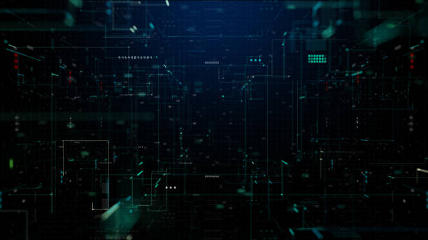 istock Digital Cyberspace with Particles, Digital Data Network and Blockchain Connections. High-Speed Connection and Data Analysis, Technology Digital Data Background Concept. 3d rendering 1348794587