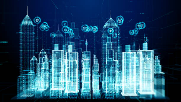 istock Smart city with technology network Internet of things and social media connection, Technology high speed internet connection, Digital data future abstract background. 3d rendering 1348795121