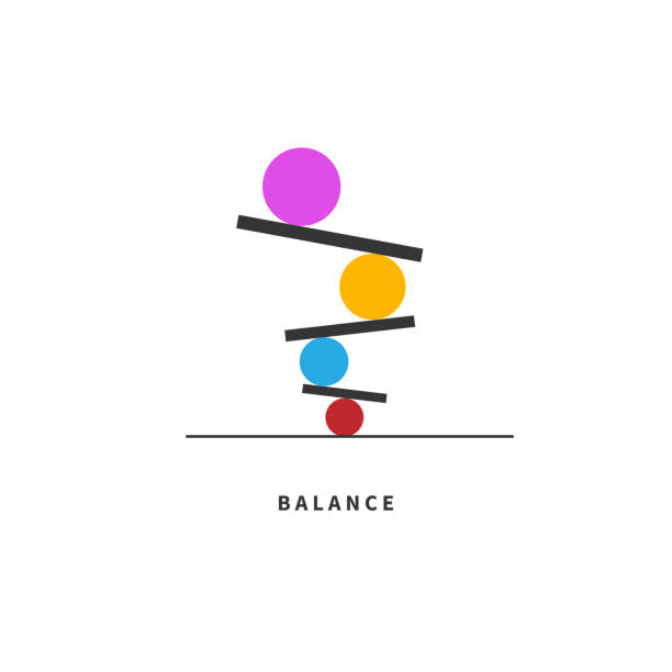 balance-symbol. harmoniezeichen. stabilitätskonzept - balance stock-grafiken, -clipart, -cartoons und -symbole