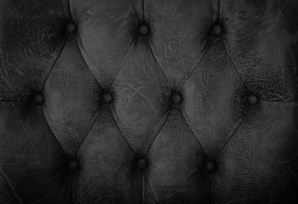 istock Close up vintage black leather of sofa texture background. 1348819211