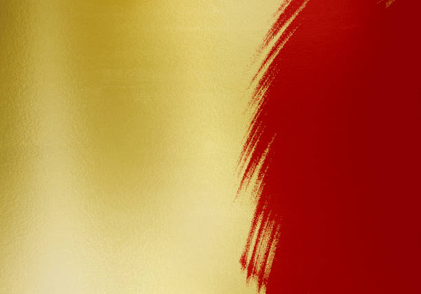 istock Beautiful background of gold and red 1348820452