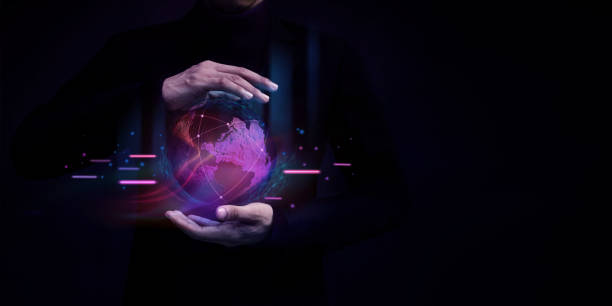 istock World Technology Concepts. Global Network and Data Exchange. Worldwide Business. Megatrends on Internet for Telecommunication, Finance and Internet of Things 1348822031