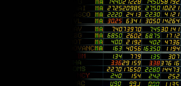 istock Stock market chart,Stock market data on LED display concept. 1348822321