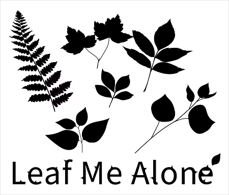 Design illustration with leaves and funny text commentary